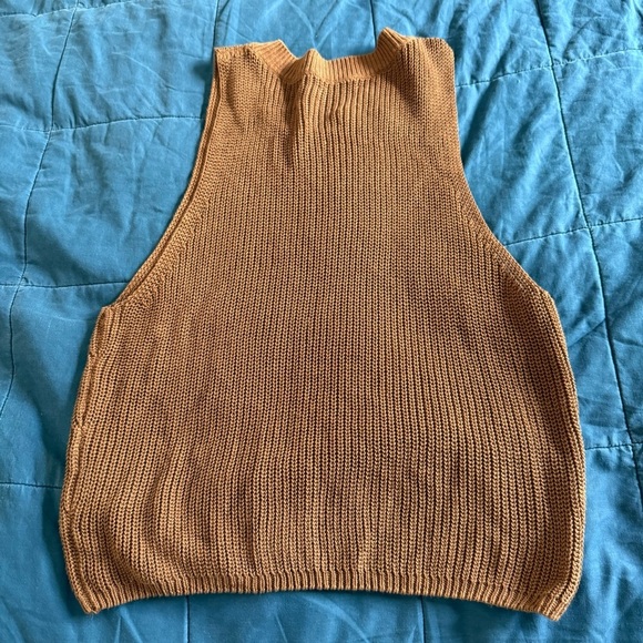 Reformation Lilac Top in Chestnut (Brown) Sleeveless Knit Tank Size XL - Picture 6 of 8